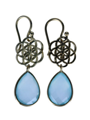 Oorbellen calcedoon goud